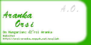 aranka orsi business card